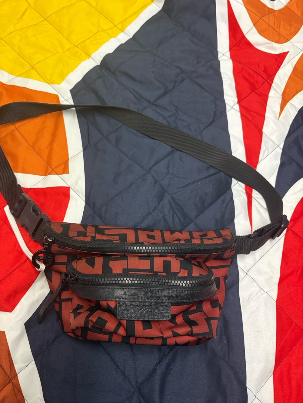 Longchamp Red and Black Graphic
